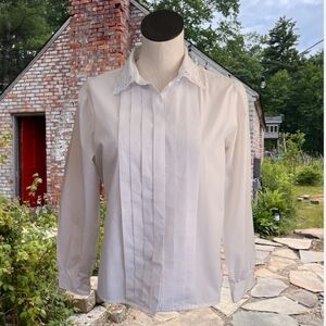 80s White Blouse with Embroidered Detail